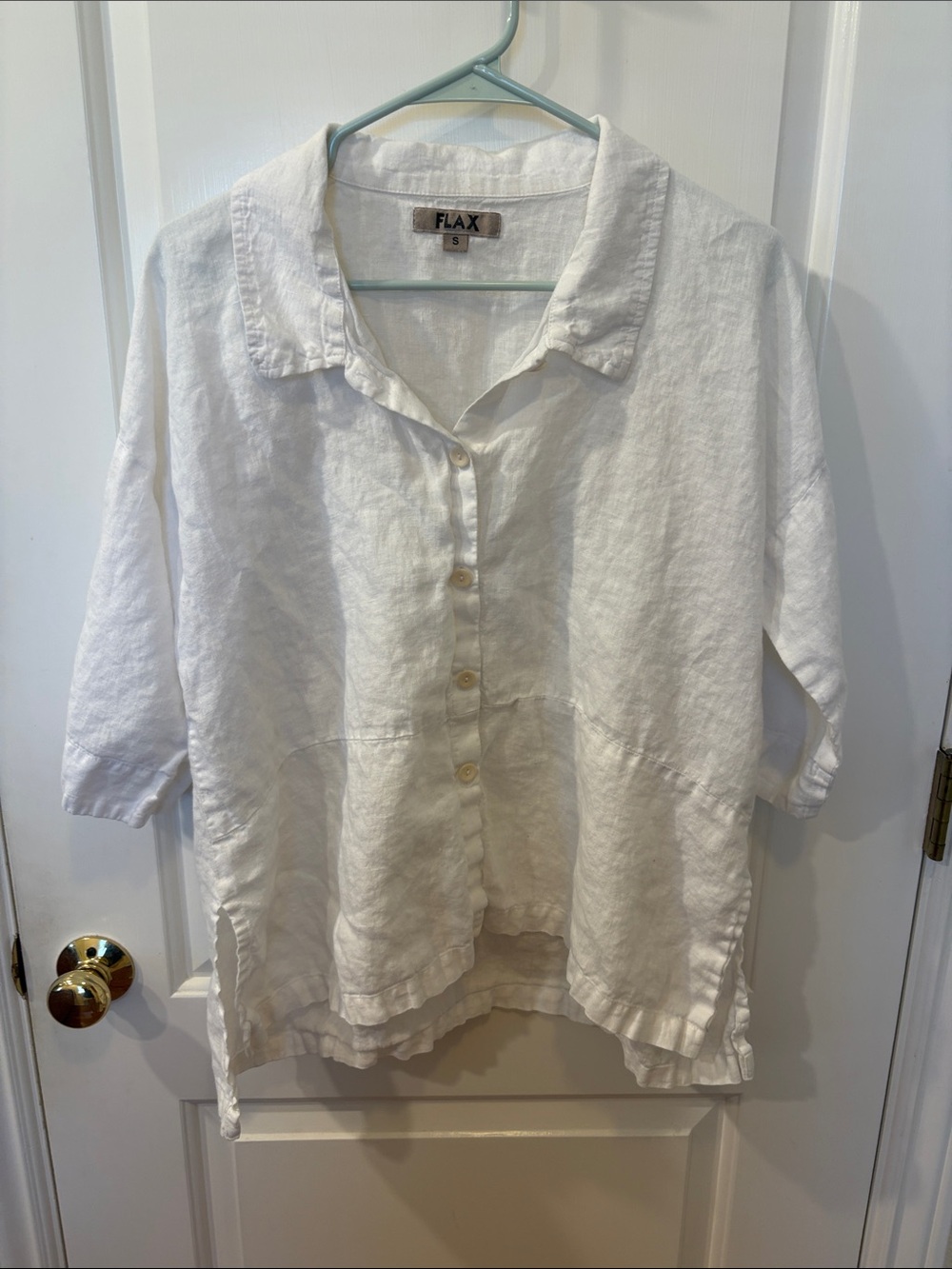 FLAX 100% linen white button up